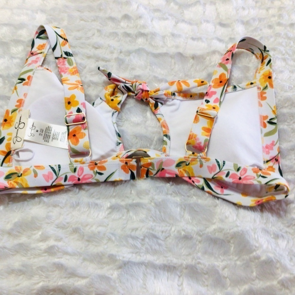 NWOT Jessica Simpson Multi Color Floral Bikini Swim Top M - Picture 2 of 4